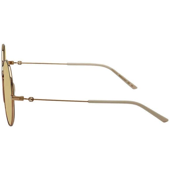 NEW Gucci Yellow and Gold Round Women's Sunglasses - Picture 3 of 4